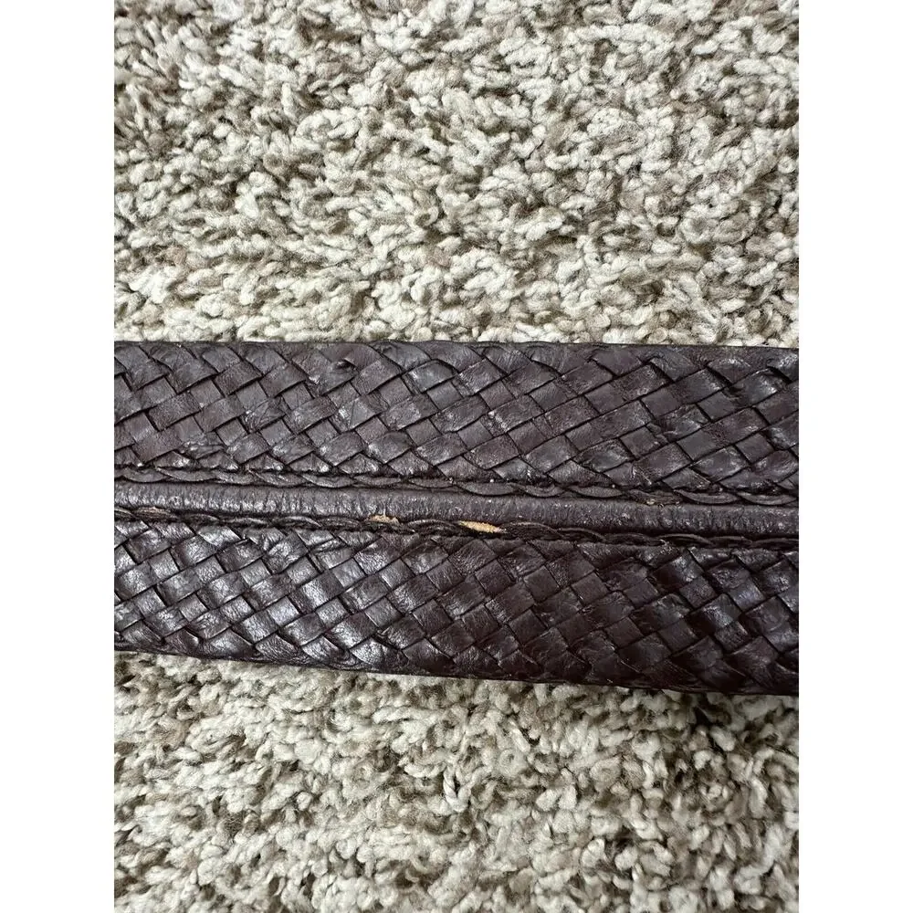 Michael Kors‎ Womens Leather Wide Woven Belt Brown Size Medium 551610